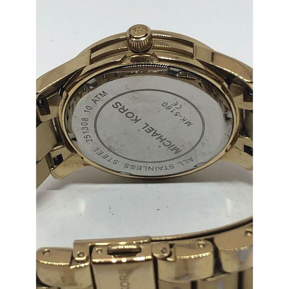 Michael Kors MK5160 Women's Stainless Steel Analog Champagne Dial Watch LB214 - Picture 9 of 11